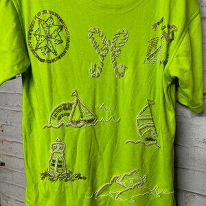 Lime Green - Victoria Harbour Boat Shirt - Size Small
